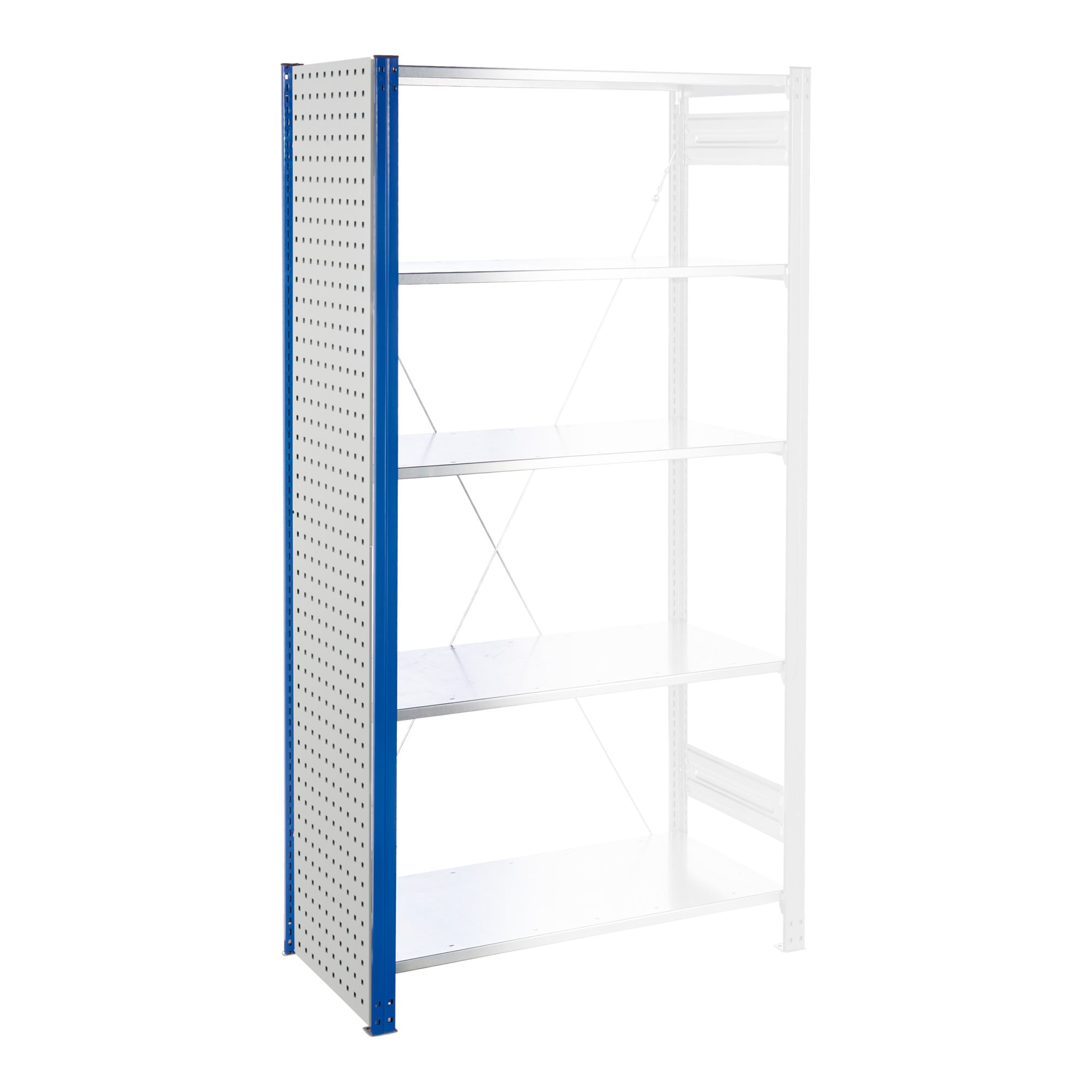 Kappes Regalseitenwand RasterPlan Lochplatten H2000 x B450 mm inkl. Befestigung RAL 7035