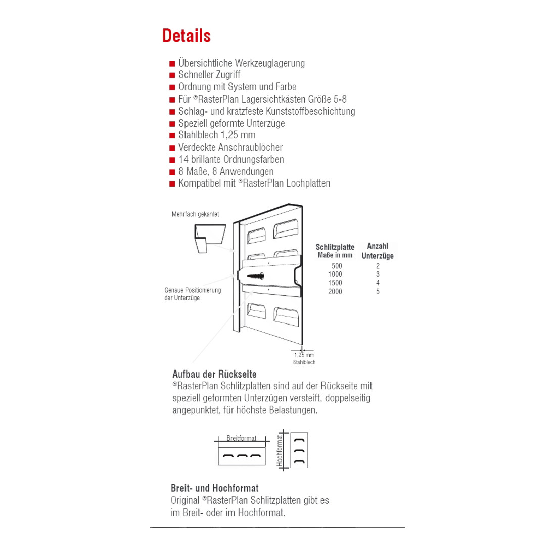 Kappes Schlitzplatte RasterPlan RAL 3020 B2000 x H450 mm Breitformat