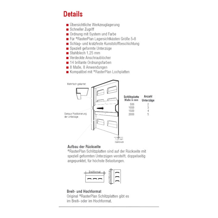 Kappes Schlitzplatte RasterPlan RAL 5010 B2000 x H450 mm Breitformat