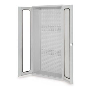 Kappes Schlitzplattenschrank RasterPlan RAL 7035 Mod. 50 Sichtfenstertüren