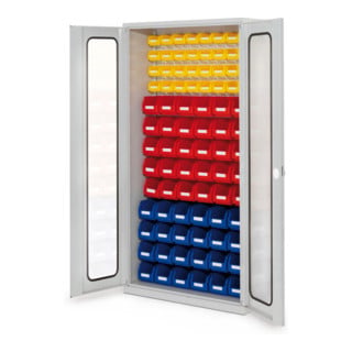 Kappes Schlitzplattenschrank RasterPlan RAL 7035 Mod. 51 Sichtfensterttüren