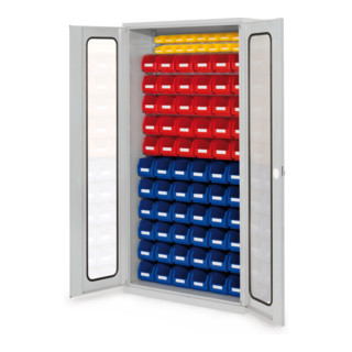 Kappes Schlitzplattenschrank RasterPlan RAL 7035 Mod. 58 Sichtfenstertüren