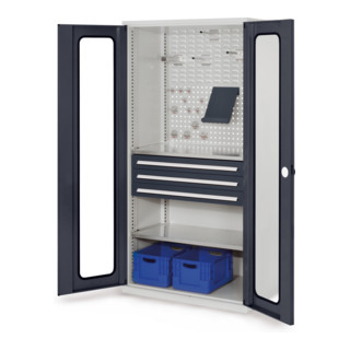 Kappes Schubaldenschrank RasterPlan RAL 7035/7016 Mod. 32 Sichtfenstertüren