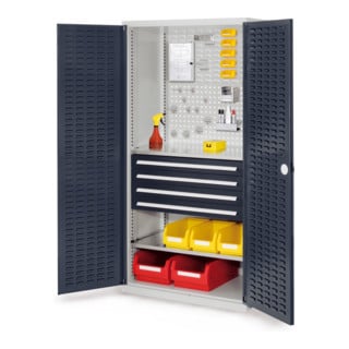 Kappes Schubladenschrank RasterPlan RAL 7035/7016 Mod. 23 Tür innen Schlitzplatten