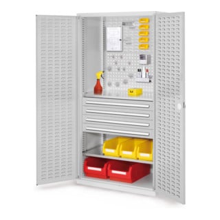 Kappes Schubladenschrank RasterPlan RAL 7035 Mod. 23 Tür innen Schlitzplatten