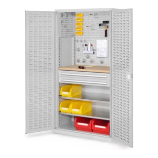 Kappes Schubladenschrank RasterPlan RAL 7035 Mod. 24 Tür innen Schlitzplatten