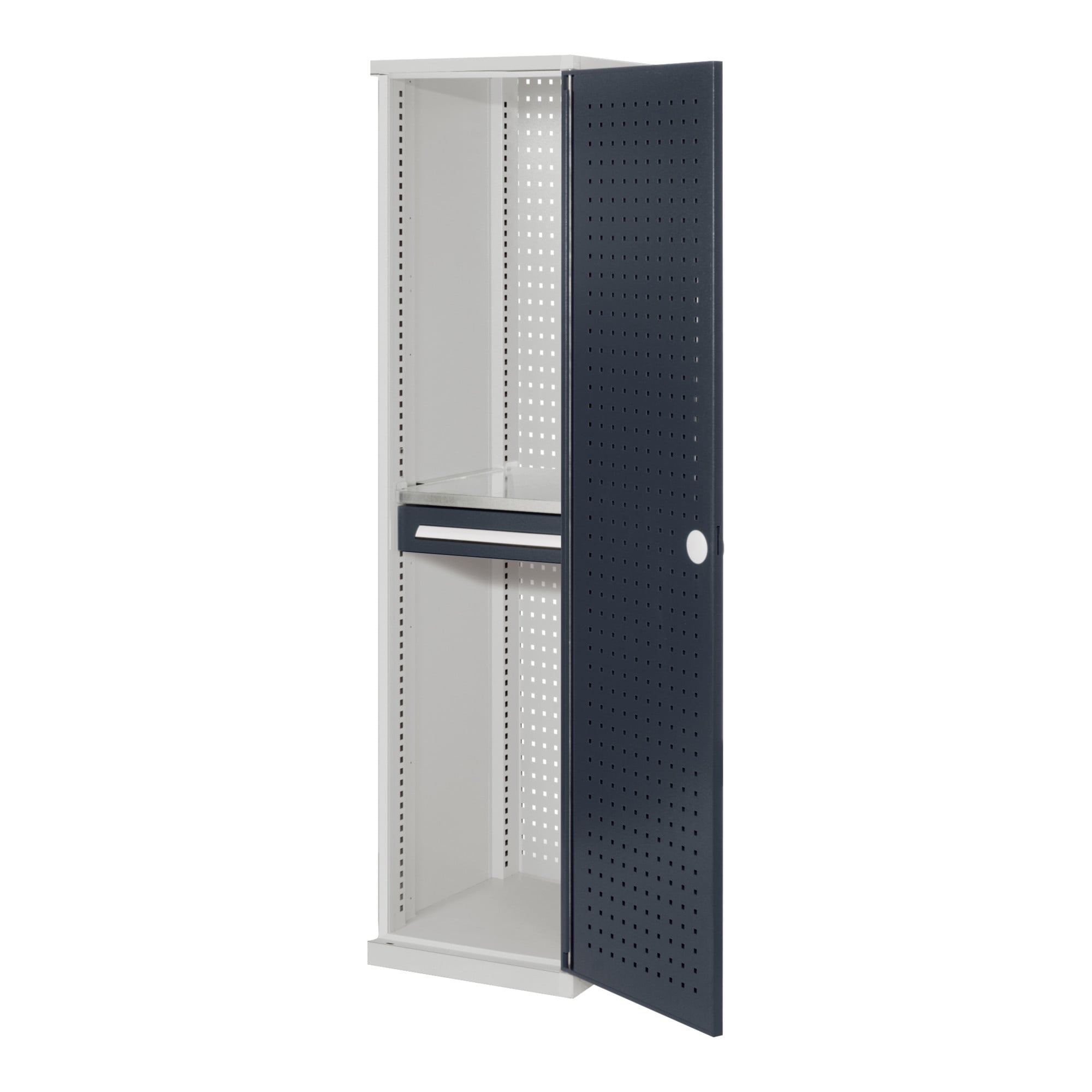 Kappes Schubladenschrank RasterPlan schmal RAL 7035/7016 Mod. 3 Lochplattentür