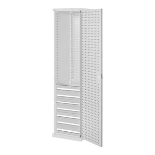 Kappes Schubladenschrank RasterPlan schmal RAL 7035 Mod. 5 Lochplattentür