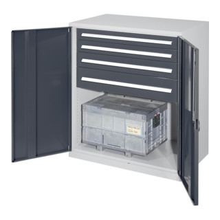 Kappes Schwerlastbeistellschrank Mod. 62 RAL 7035/7016 Vollblechtüren mit Ausstattung