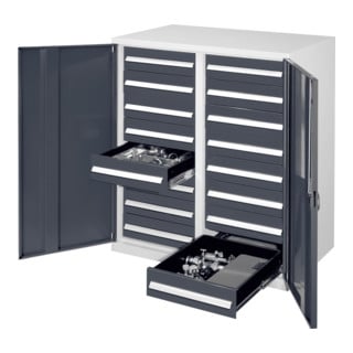 Kappes Schwerlastbeistellschrank Mod. 72 RAL 7035/7016 Vollblechtüren mit Ausstattung