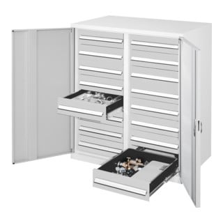 Kappes Schwerlastbeistellschrank Mod. 72 RAL 7035 Vollblechtüren mit Ausstattung