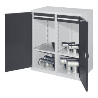Kappes Schwerlastbeistellschrank Mod. 73 RAL 7035/7016 Doppelwandtüren mit Ausstattung
