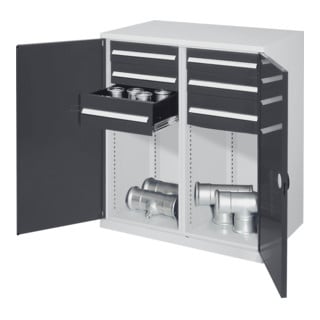 Kappes Schwerlastbeistellschrank Mod. 74 RAL 7035/7016 Doppelwandtüren mit Ausstattung