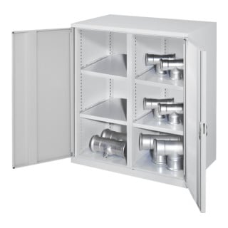 Kappes Schwerlastbeistellschrank Mod. 75 RAL 7035 Vollblechtüren 4 Fachböden