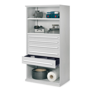 Kappes Schwerlastregal Mod. 44 OMT RAL 7035 2 Fachböden 5 Schubalden