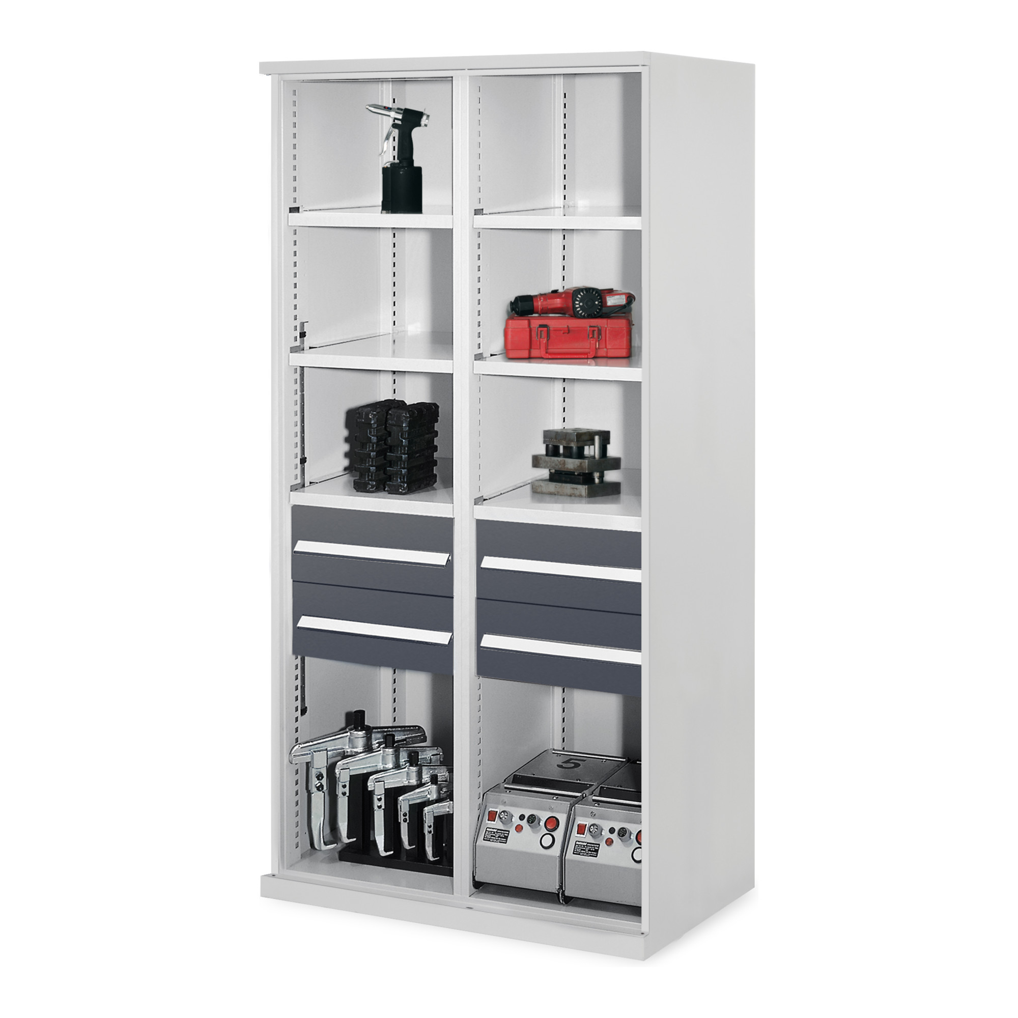 Kappes Schwerlastregal Mod. 52 MMT RAL 7035/7016 4 Schubladen 6 Fachböden