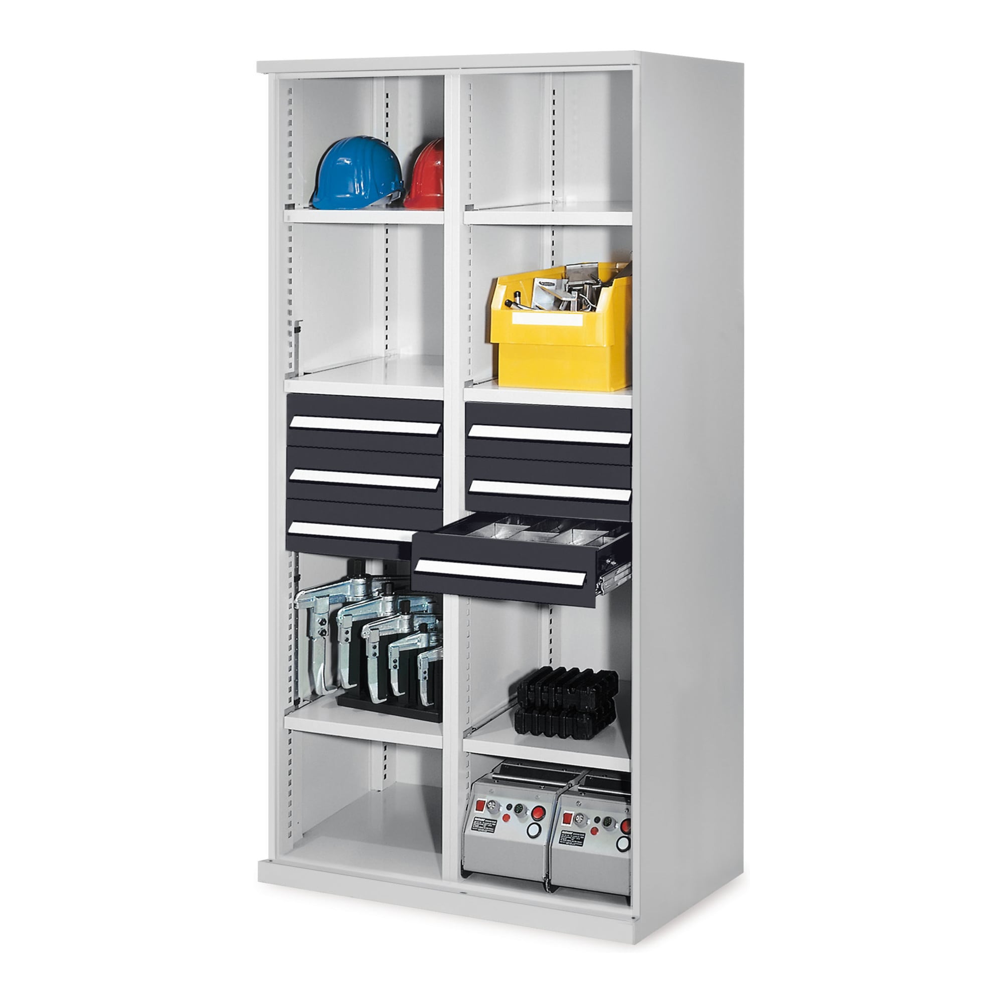 Kappes Schwerlastregal Mod. 53 MMT RAL 7035/7016 6 Schubladen 6 Fachböden