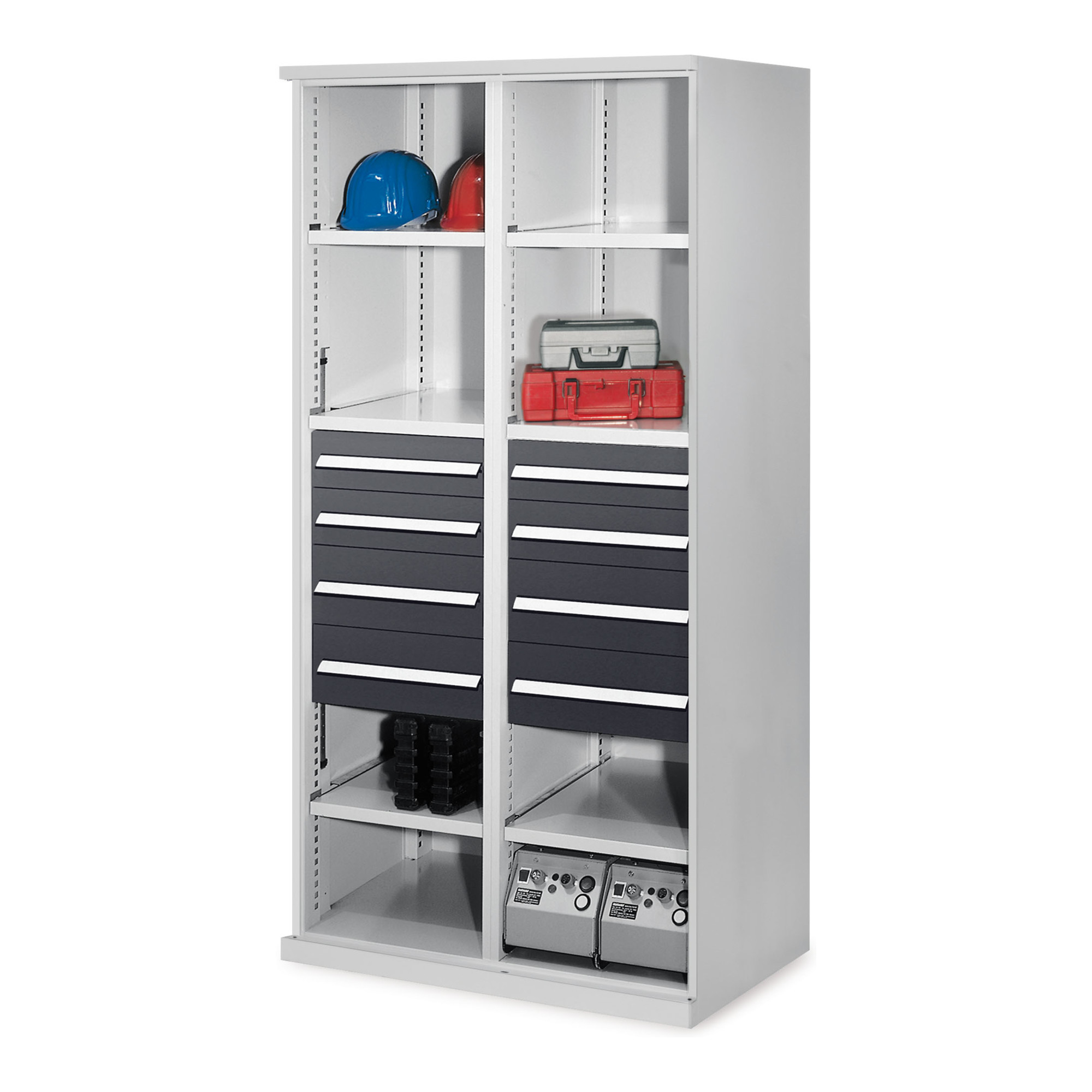 Kappes Schwerlastregal Mod. 54 MMT RAL 7035/7016 8 Schubladen 6 Fachböden