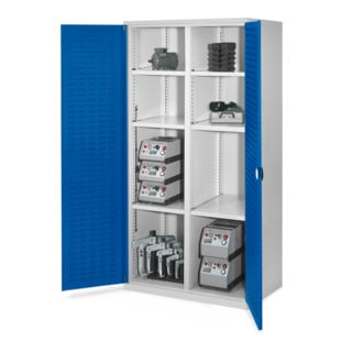 Kappes Schwerlastschrank MMT Mod. 51 RAL 7035/5010 Türen innen Schlitzplatten