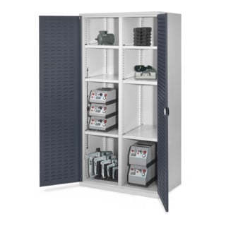 Kappes Schwerlastschrank MMT Mod. 51 RAL 7035/7016 Türen innen Schlitzplatten