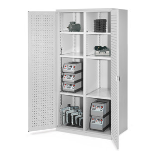 Kappes Schwerlastschrank MMT Mod. 51 RAL 7035 Türen innen Lochplatten
