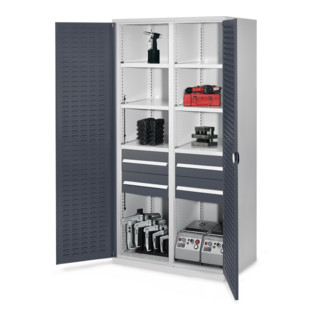 Kappes Schwerlastschrank MMT Mod. 52 RAL7035/7016 Türen innen Schlitzplatten