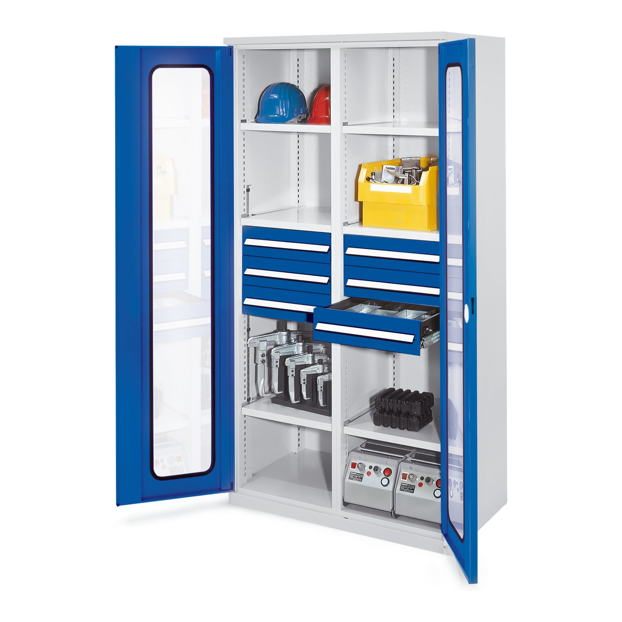 Kappes Schwerlastschrank MMT Mod. 53 RAL 7035/5010 Sichtfenstertüren