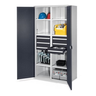 Kappes Schwerlastschrank MMT Mod. 53 RAL7035/7016 Türen innen Lochplatten