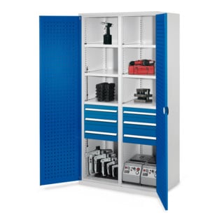 Kappes Schwerlastschrank MMT Mod. 55 RAL 7035/5010 Türen innen Lochplatten
