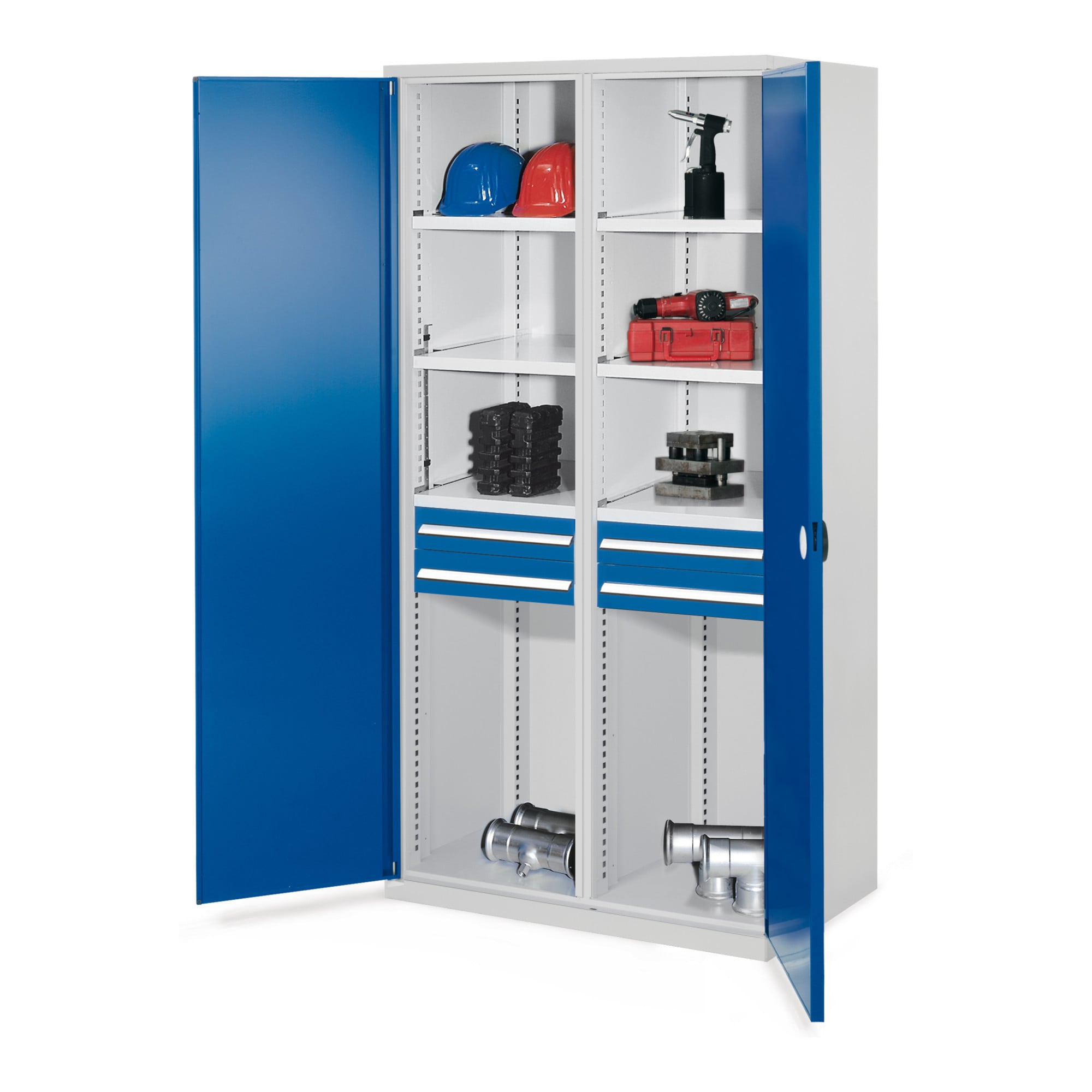 Kappes Schwerlastschrank MMT Mod. 56 RAL 7035/5010 Doppelwandtüren