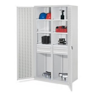 Kappes Schwerlastschrank MMT Mod. 56 RAL 7035 Türen innen Schlitzplatten