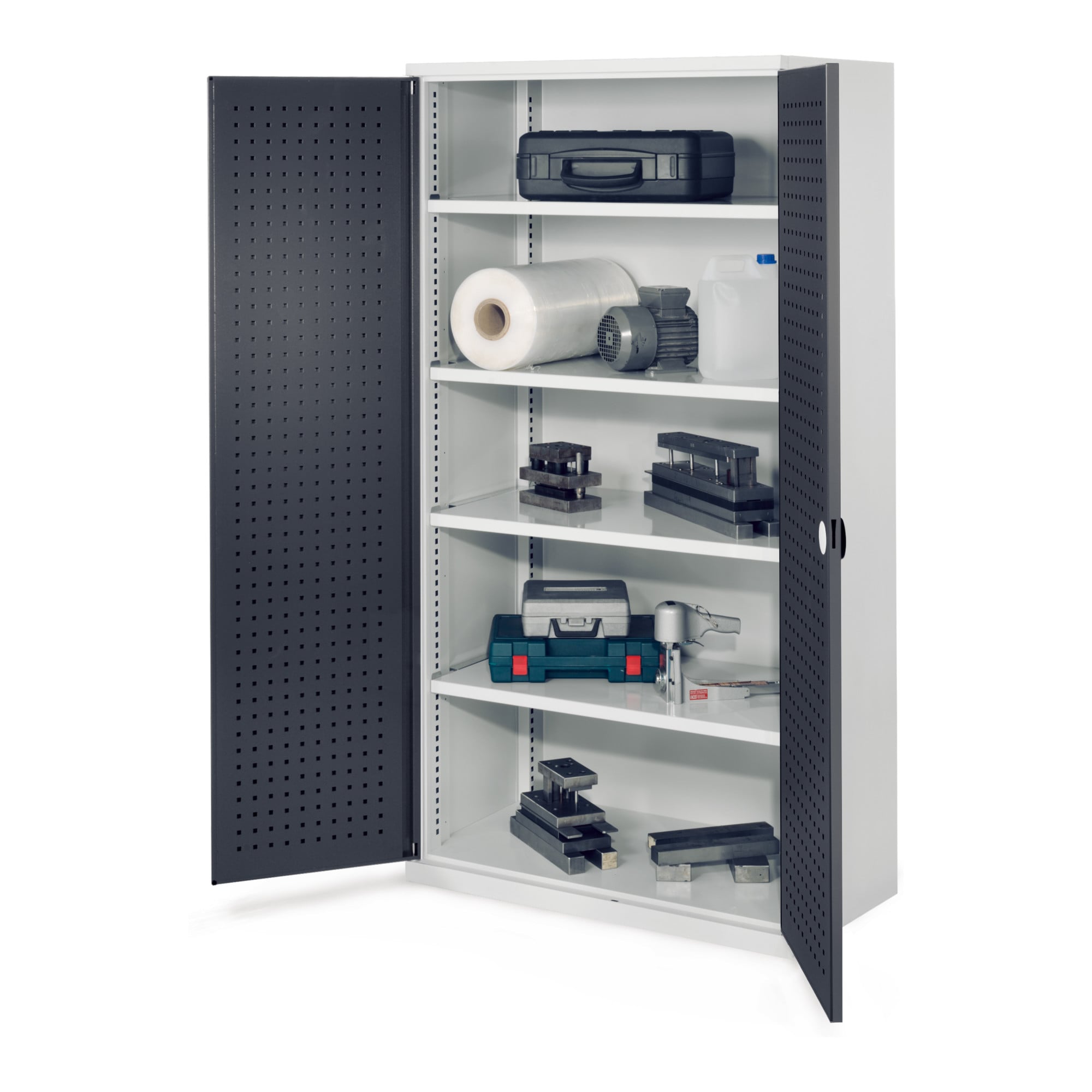 Kappes Schwerlastschrank OMT Mod. 41 RAL7035/7016 Türen innen Lochplatten
