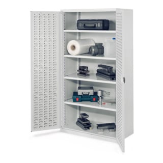 Kappes Schwerlastschrank OMT Mod. 41 RAL7035 Türen innen Schlitzplatten