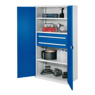 Kappes Schwerlastschrank OMT Mod. 42 RAL 7035/5010 Türen innen Lochplatten