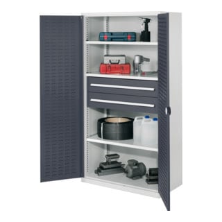 Kappes Schwerlastschrank OMT Mod. 42 RAL 7035/7016 Türen innen Schlitzplatten