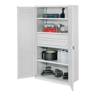 Kappes Schwerlastschrank OMT Mod. 42 RAL 7035 Türen innen Lochplatten