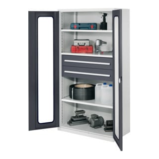 Kappes Schwerlastschrank OMT Mod. 42 RAL7035/7016 Sichtfenstertüren