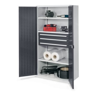 Kappes Schwerlastschrank OMT Mod. 43 RAL 7035/7016 Türen innen Schlitzplatten