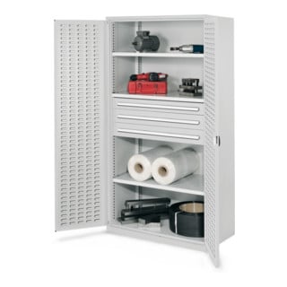 Kappes Schwerlastschrank OMT Mod. 43 RAL 7035 Türen innen Schlitzplatten