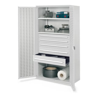 Kappes Schwerlastschrank OMT Mod. 44 RAL 7035 Türen innen Schlitzplatten
