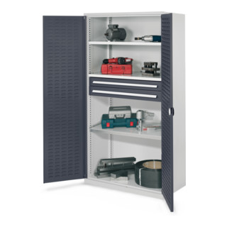 Kappes Schwerlastschrank OMT Mod. 45 RAL 7016 Türen innen Schlitzplatten