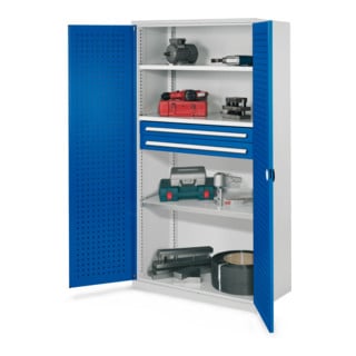 Kappes Schwerlastschrank OMT Mod. 45 RAL 7035/5010 Türen innen Lochplatten