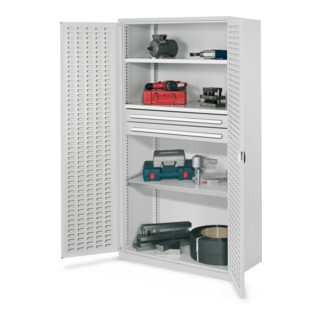Kappes Schwerlastschrank OMT Mod. 45 RAL 7035 Türen innen Schlitzplatten