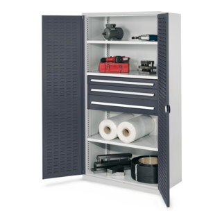 Kappes Schwerlastschrank OMT Mod. 46 RAL 7035/7016 Türen innen Schlitzplatten