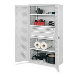Kappes Schwerlastschrank OMT Mod. 46 RAL 7035 Türen innen Lochplatten