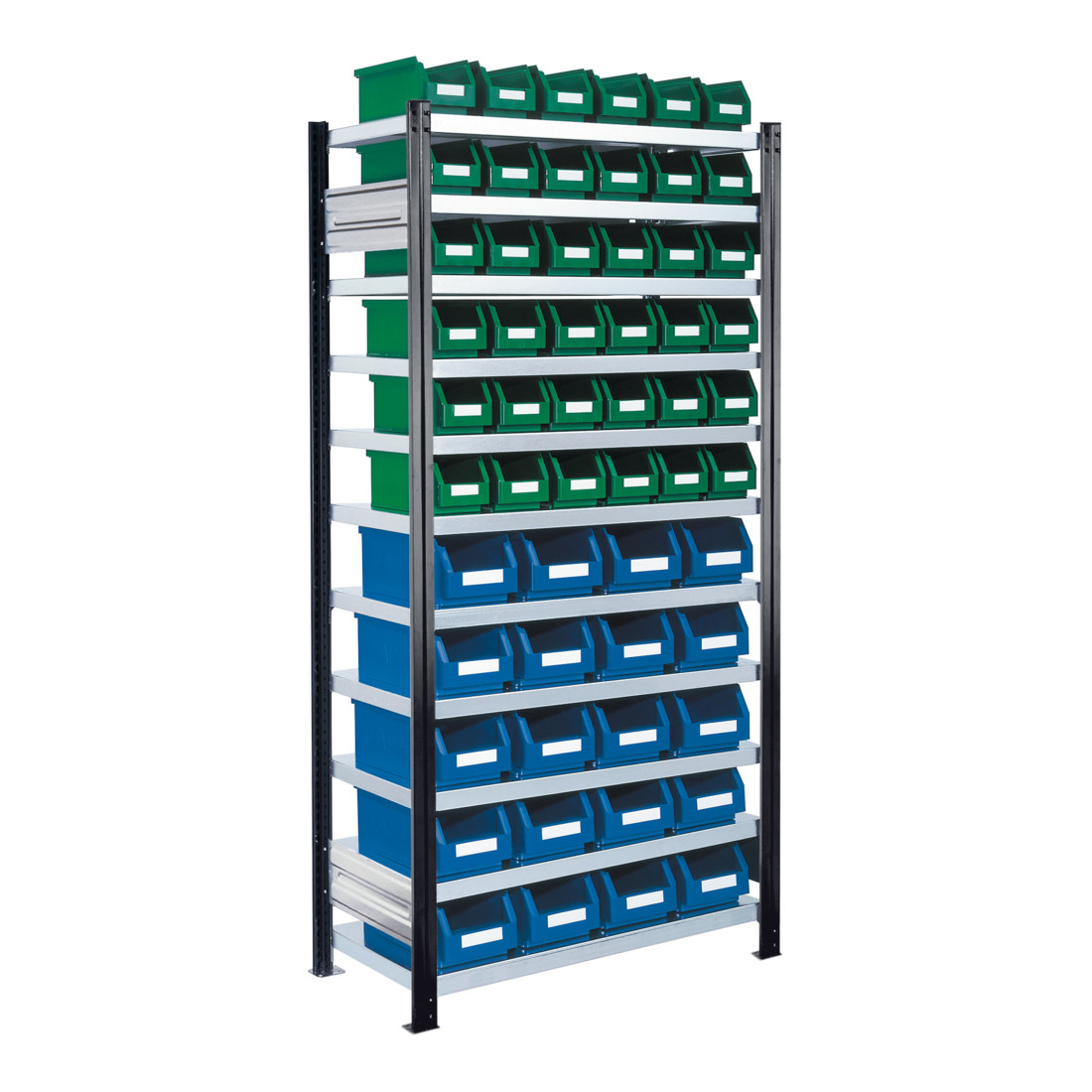 Kappes Steckregal RasterPlan mit Lagersichtkästen Mod. 14 2000 x 1000 x 400 mm GF RAL 7018