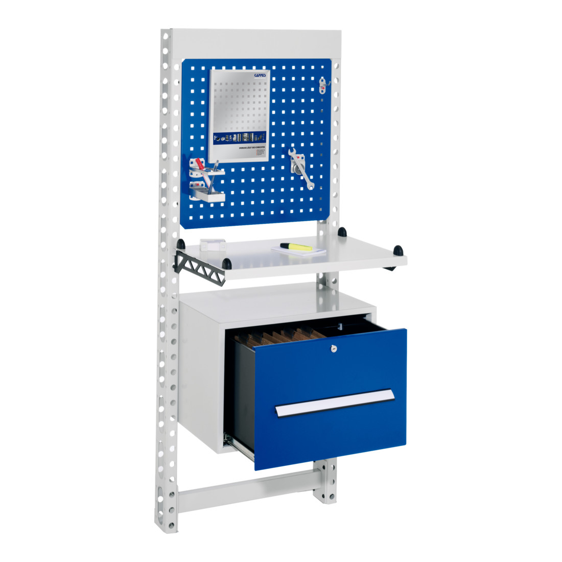 Kappes Steharbeitsplatz ErgoPlus mit schmalem Gestell Mod. 2 Wandmodul