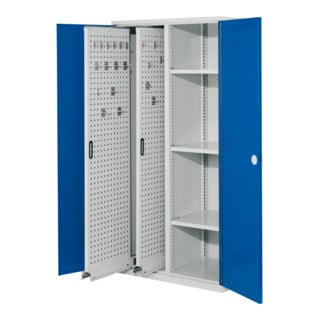 Kappes Vertikalschrank RasterPlan Mod. 80 RAL 7035/5010 Doppelwandtür mit Ausstattung