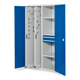 Kappes Vertikalschrank RasterPlan Mod. 81 RAL 7035/5010 Doppelwandtür mit Ausstattung