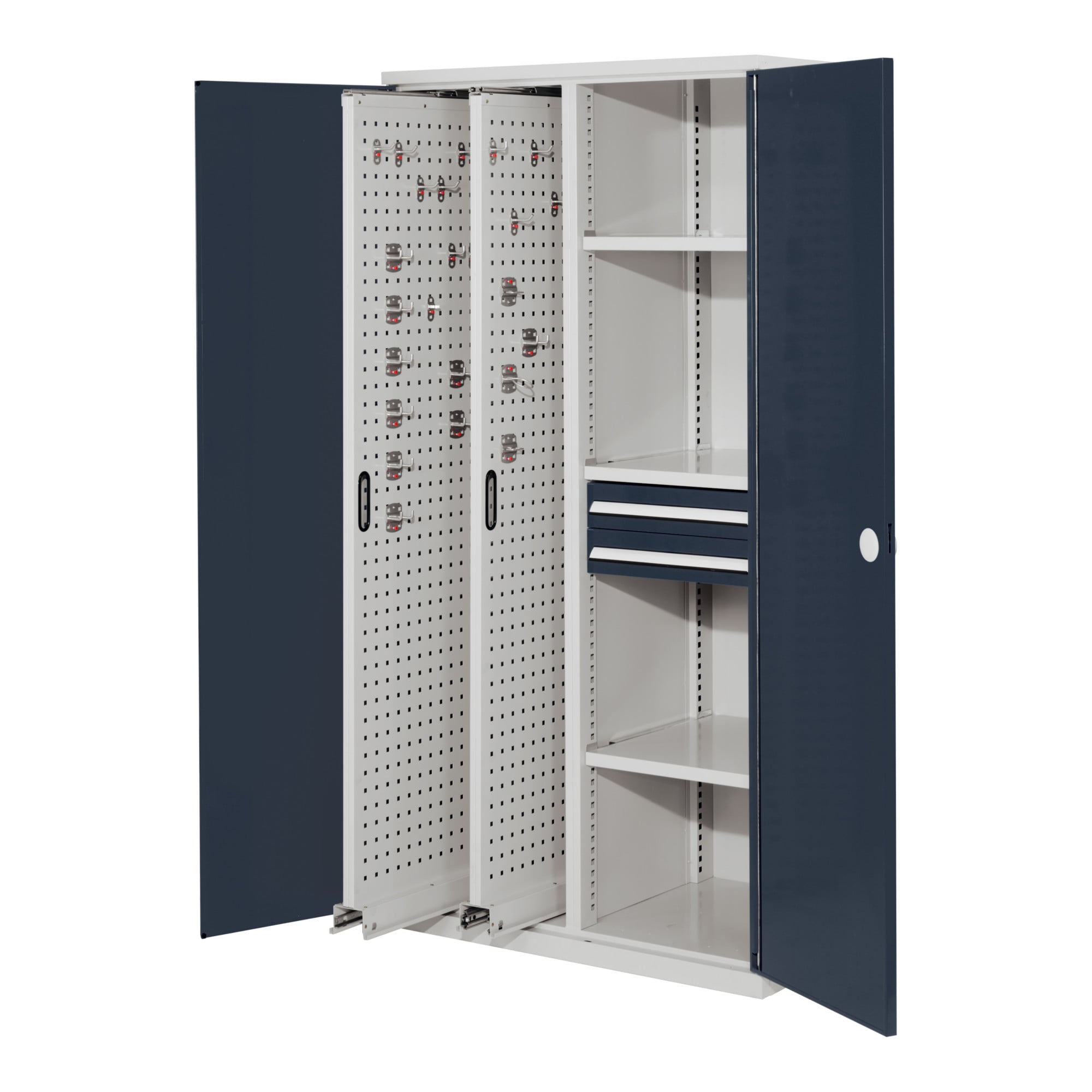 Kappes Vertikalschrank RasterPlan Mod. 81 RAL 7035/7016 Doppelwandtür mit Ausstattung